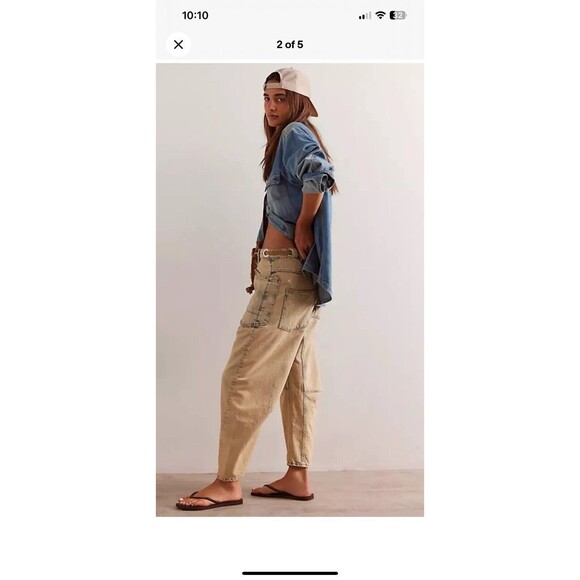 We The Free Tan Wide Leg Jeans - Picture 7 of 13